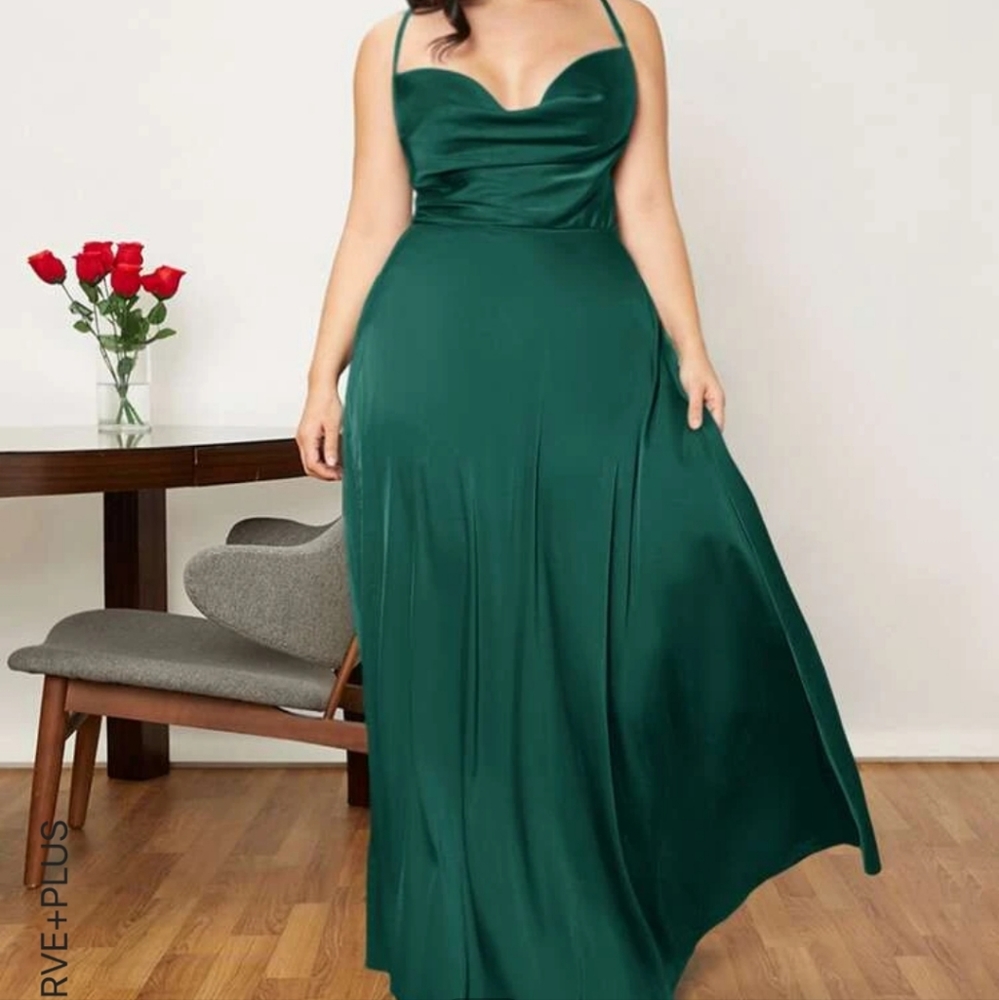 Shein backless satin formal dress